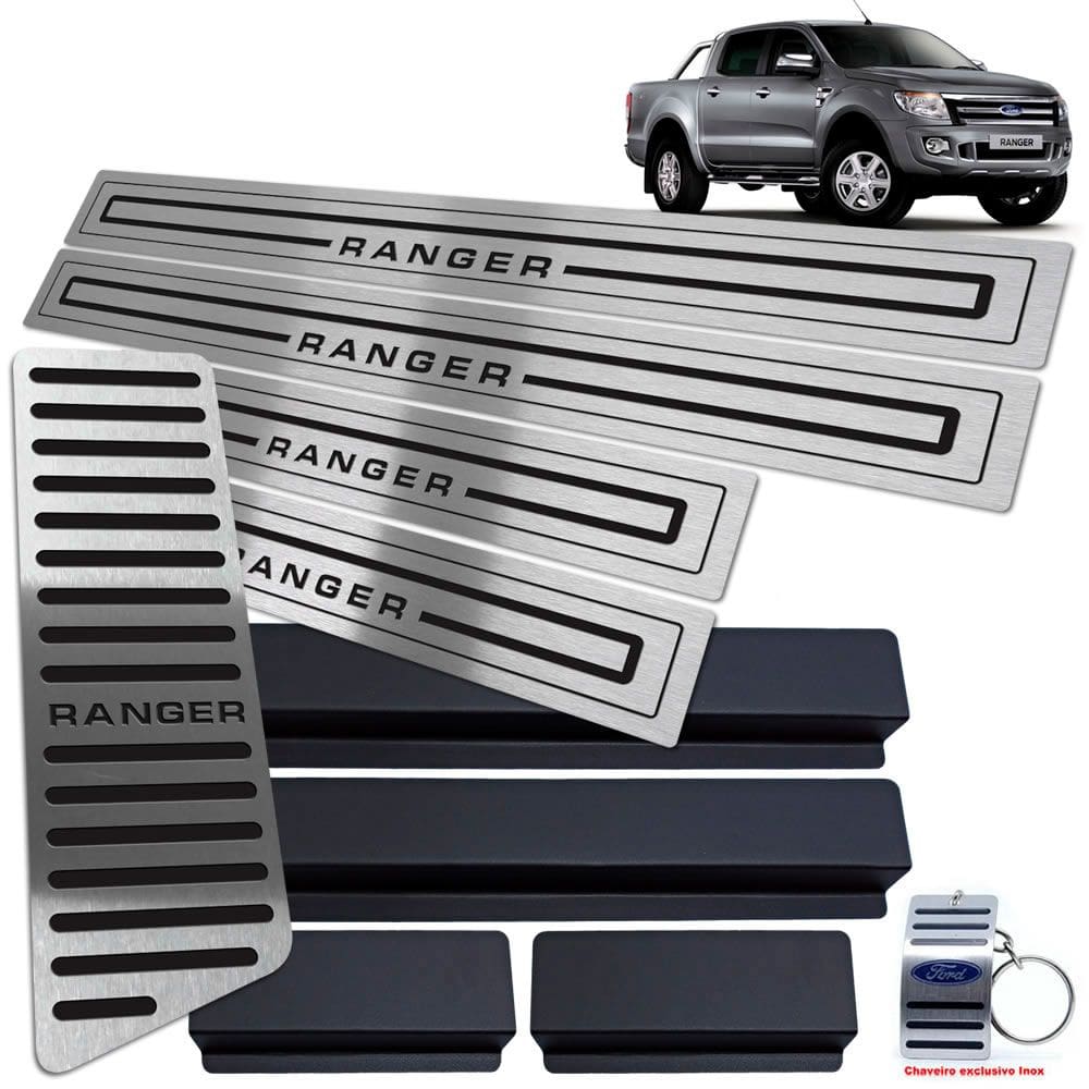 Descanso Soleira Ford Ranger 2013 A 2016 Preto Baixo Relevo