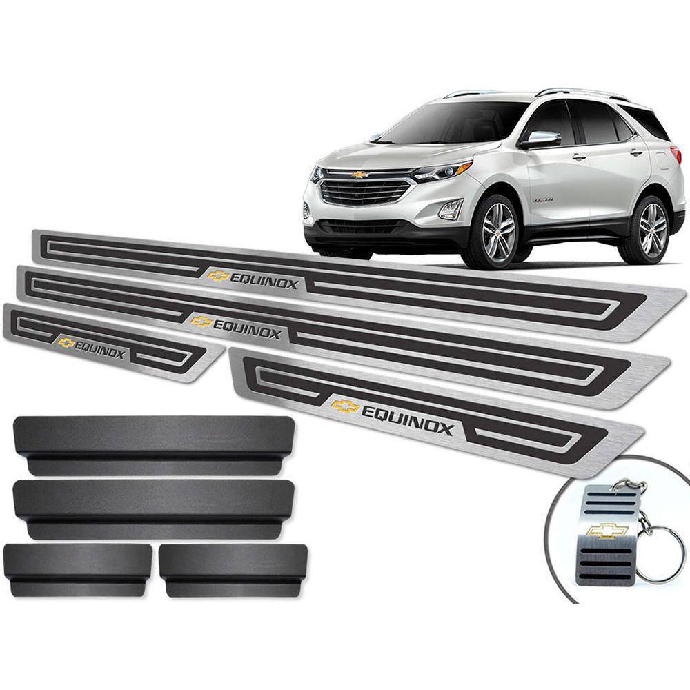 Soleira Com Vinil Chevrolet Equinox Preto Alto Relevo