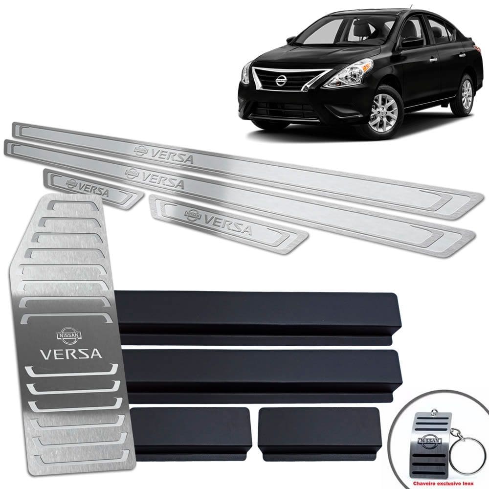 Soleiras + Vinil + Descanso Nissan Versa 2015/2020 Prata