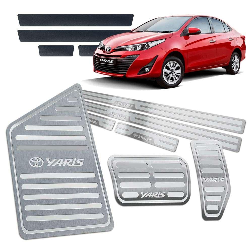 Soleira Pedaleira Descanso Yaris 2018 2019 Prata Aut Relevo
