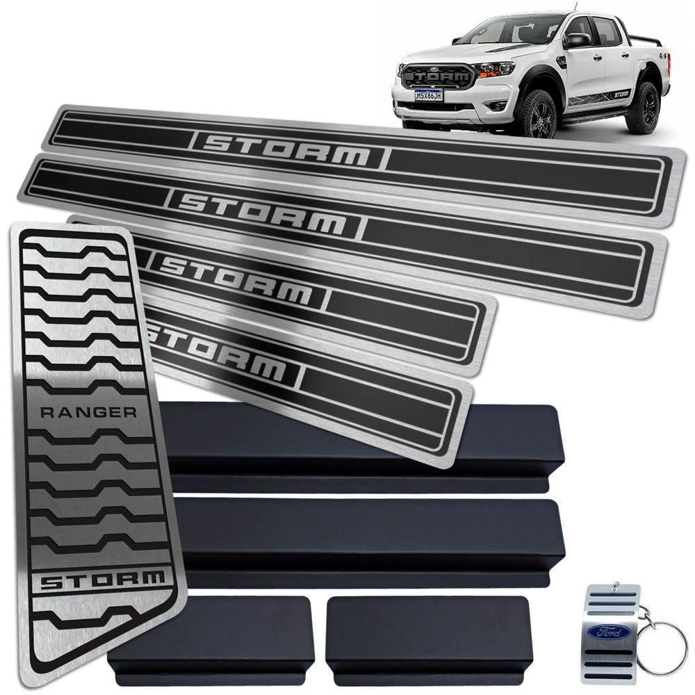 Descanso + Soleira Ford Ranger Storm Preto Alto Relevo