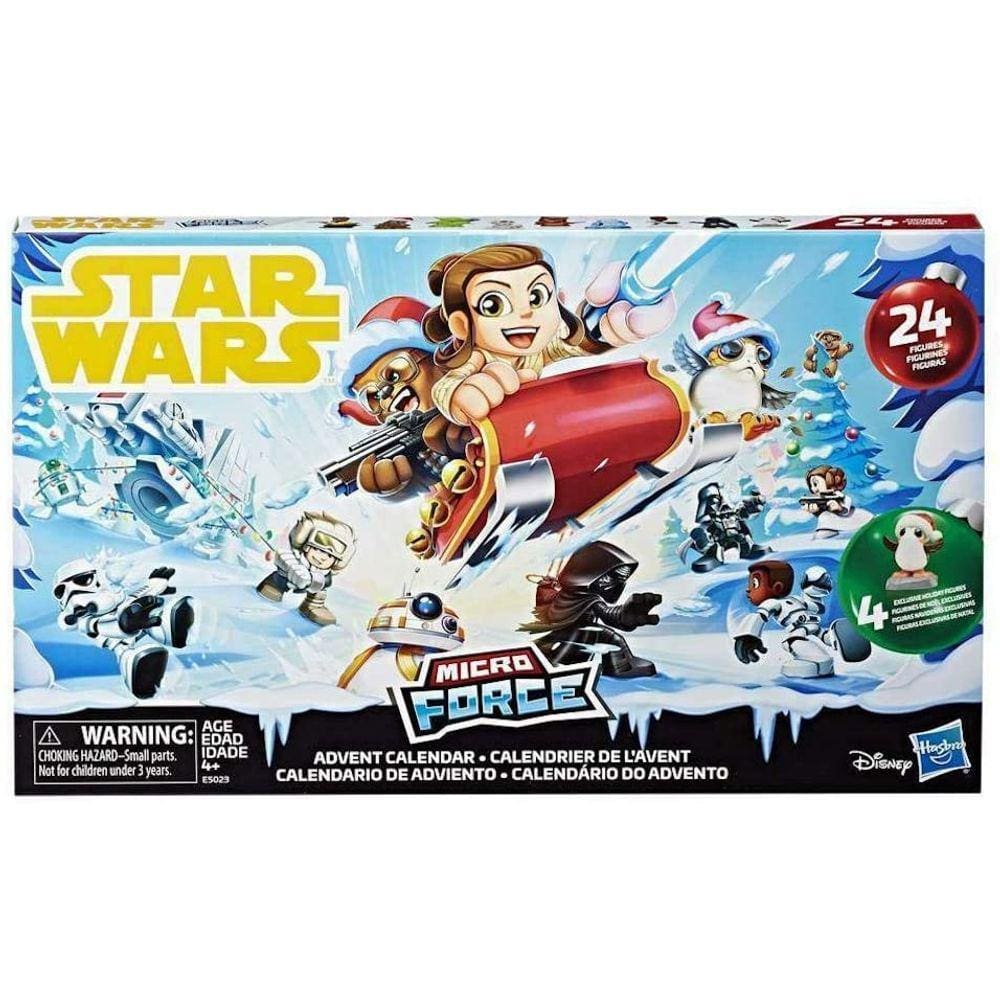 Calendário do advento Micro Force Star Wars com 24 mini figuras surpresa colecionáveis.