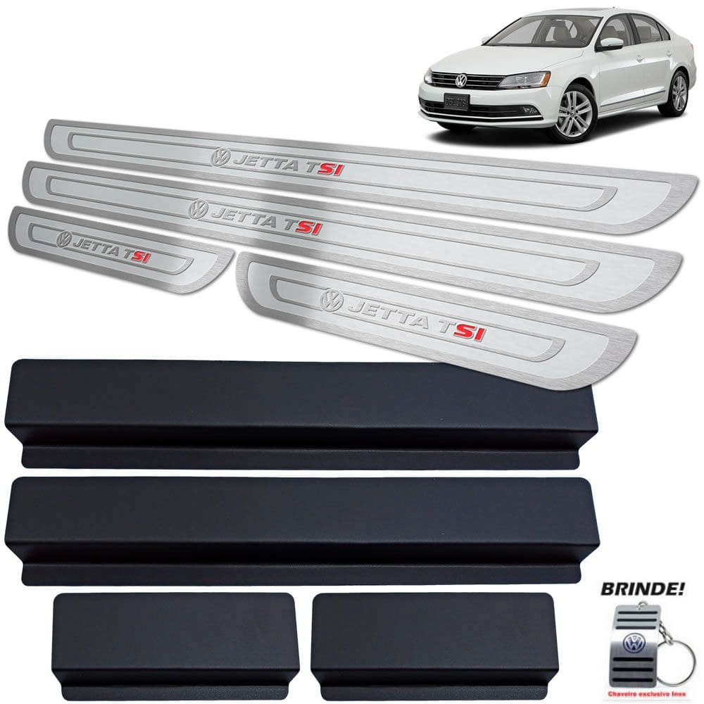 Soleiras Vw Jetta Tsi Com Vinil Prata Alto Relevo SI