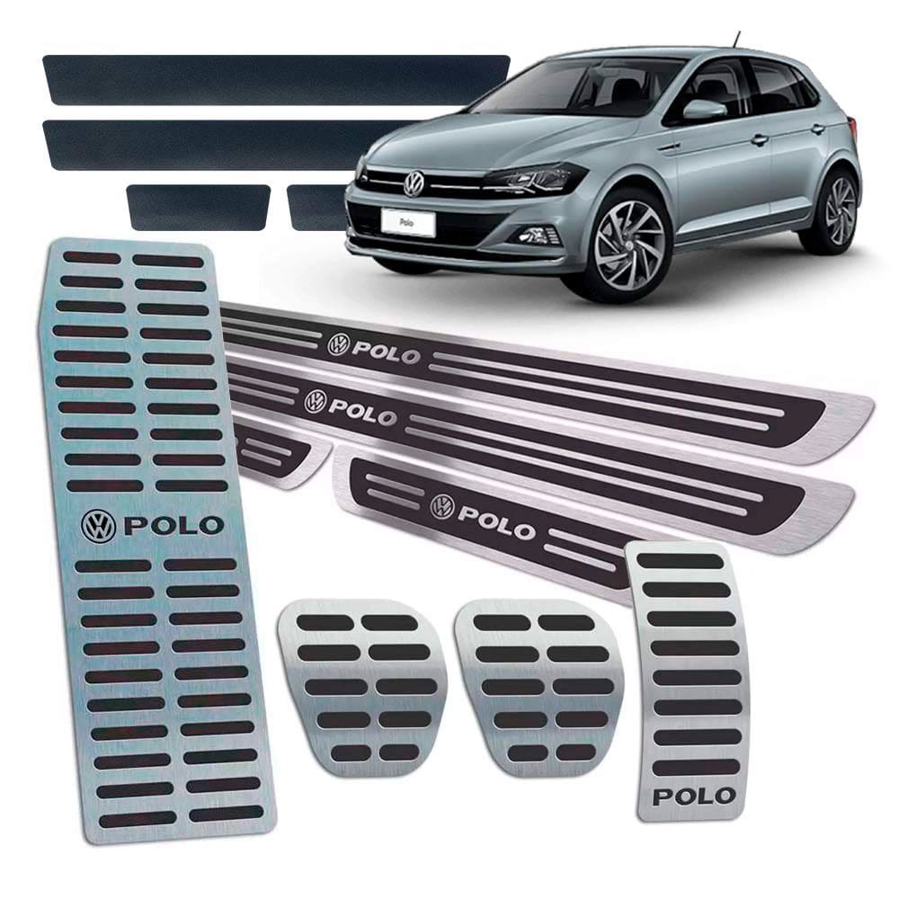 Soleira VINIL Pedaleira Descanso Novo Polo 2018 Preto AR M