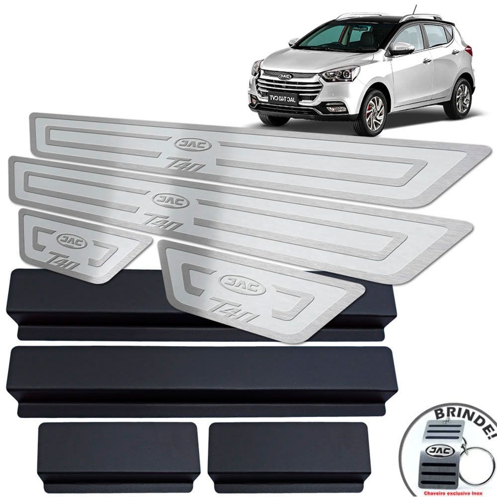 Soleiras Em Aço Inox Com Vinil Jac T40 Prata Alto Relevo