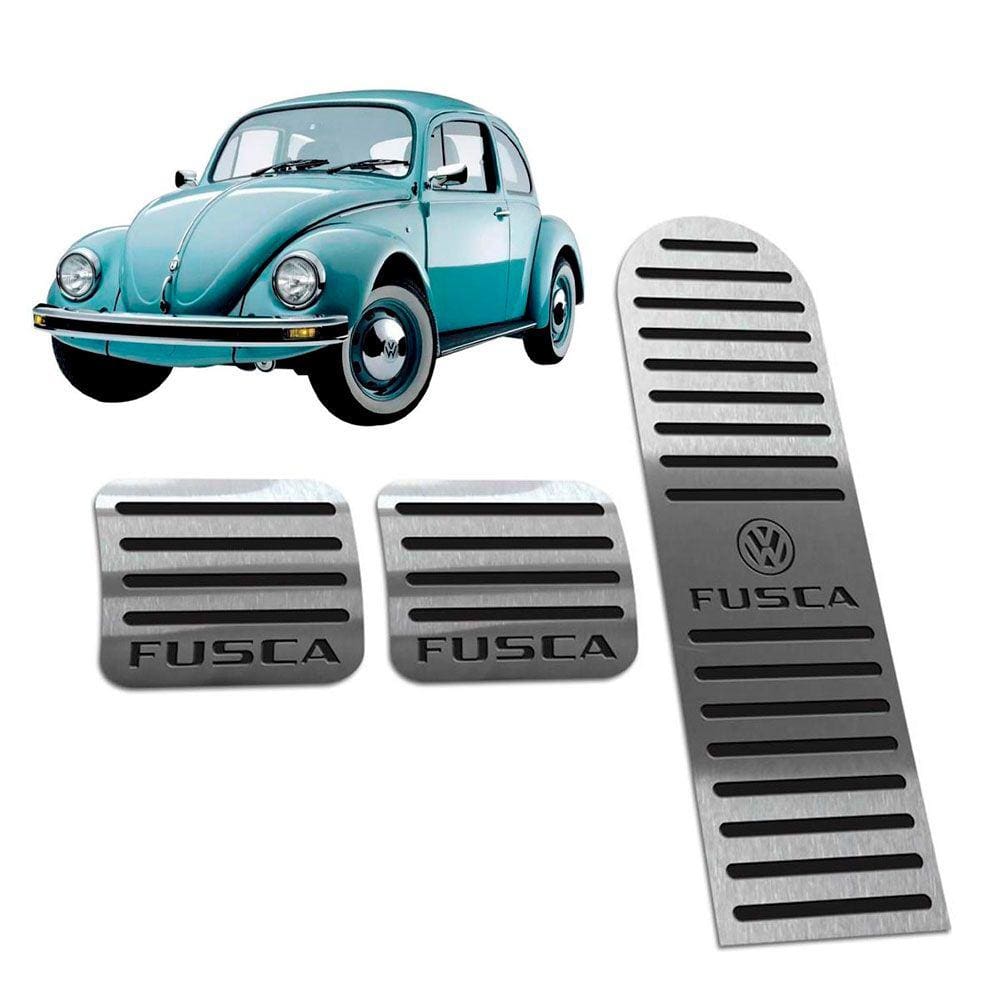 Pedaleira Volkswagen Fusca 1977 Até 1996 Aço Inox Preto