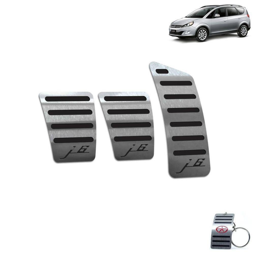 Pedaleira Manual Aço Inox Jac J6 2011 A 2016 Preto