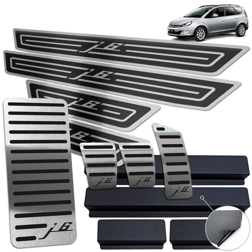 Pedaleira Descanso Soleira Inox Jac J6 2011 A 2016 Preto