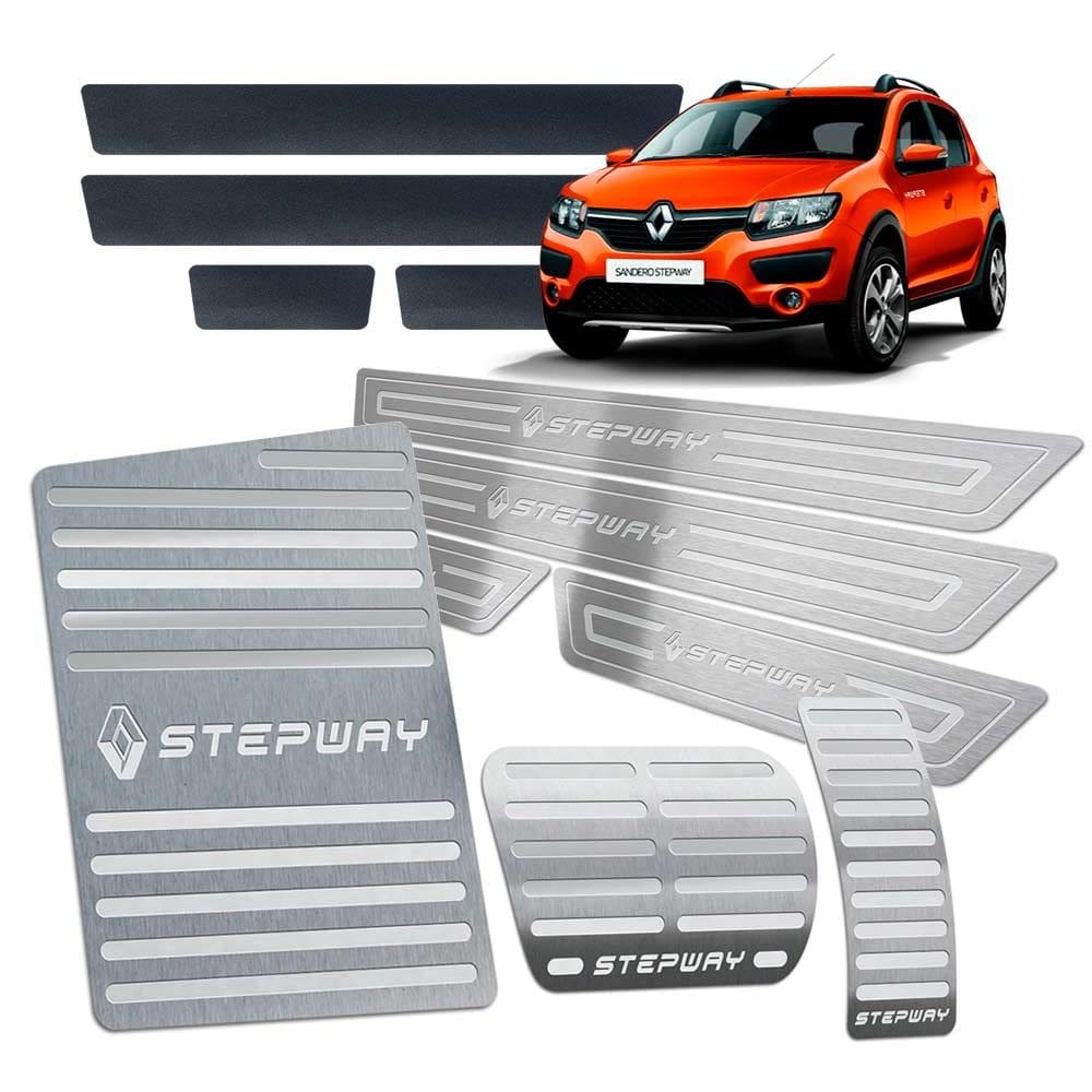 Soleira Pedaleira Descanso Sandero Stepway 2014/19 Aut Prata