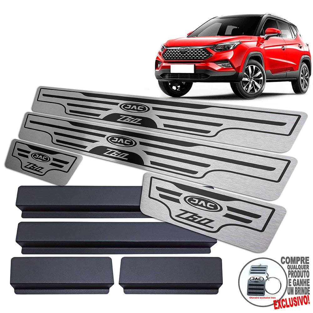 Soleira De Porta Em Aço Inox Jac T60 Preto Baixo Relevo