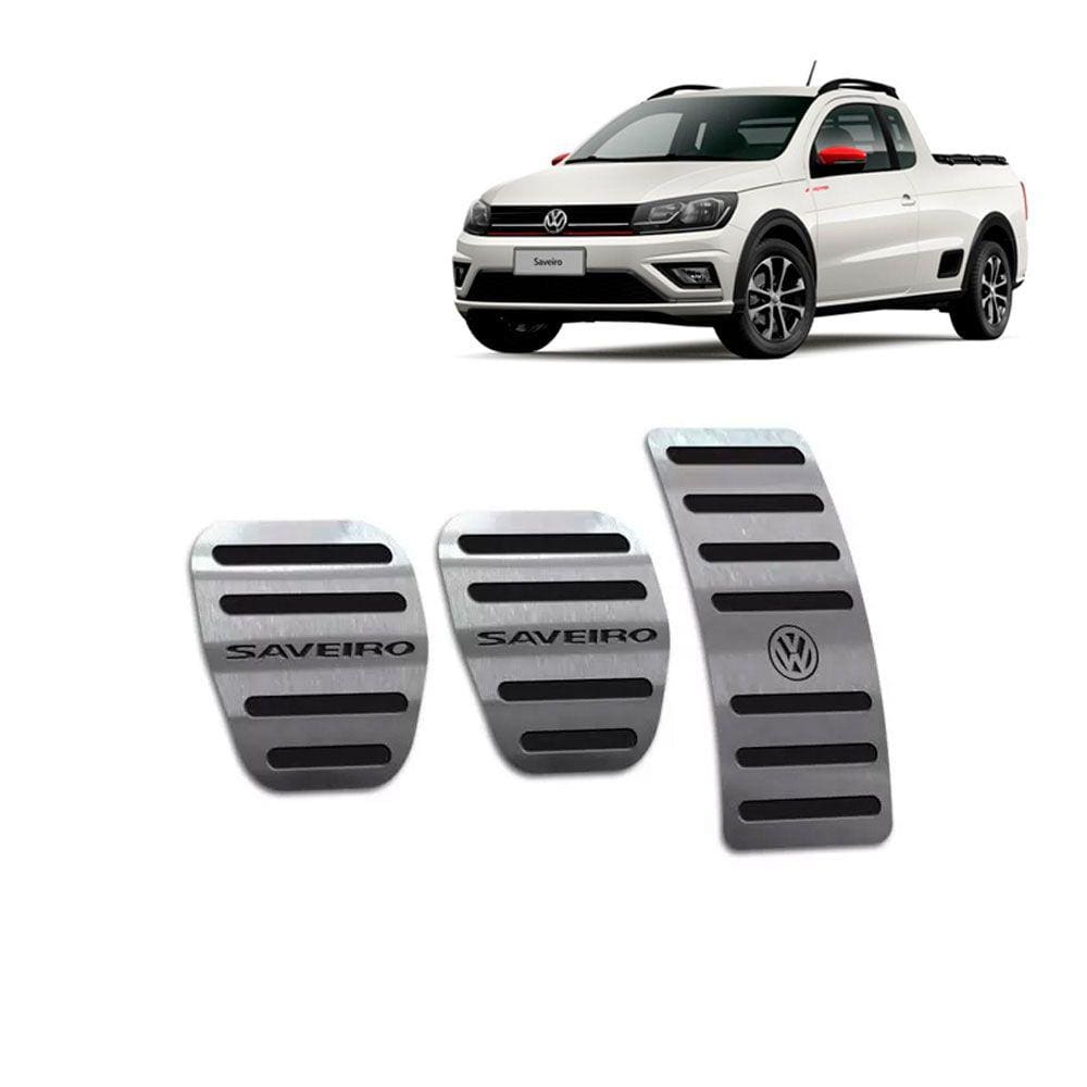 Pedaleira Volkswagen Saveiro G7 Aço Inox Preto