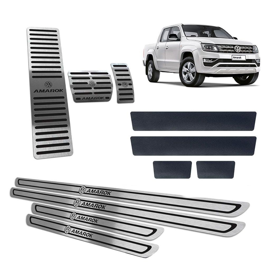 Soleira Pedaleira Descanso Amarok 11 19 Auto Preto BR Vinil