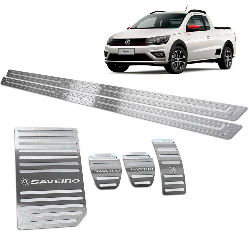 Soleira Pedaleira Descanso Vw Saveiro G7 Prata