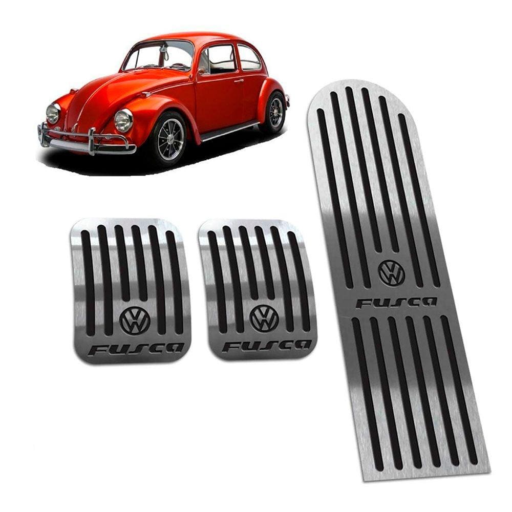 Pedaleira Volkswagen Fusca 1959 Até 1976 Aço Inox Preto