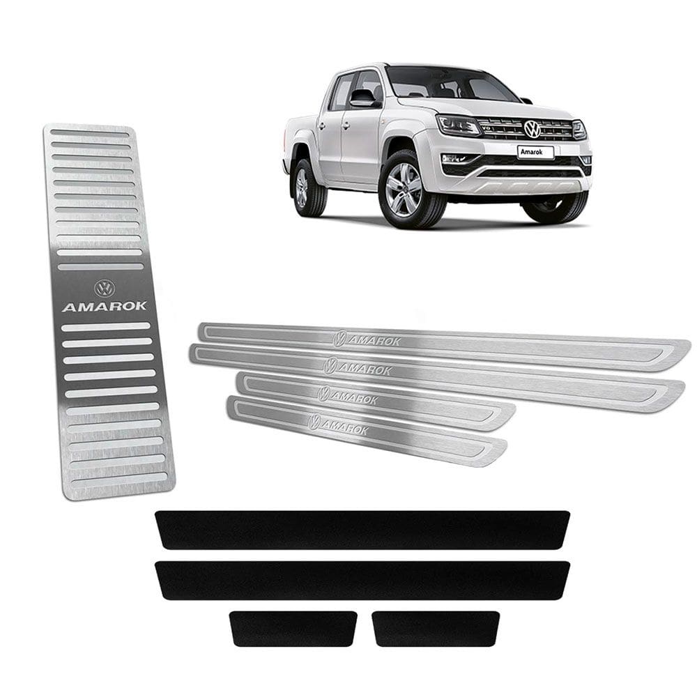 Soleira E Descanso Amarok 11 A 2019 Prata Baixo Relevo Vinil