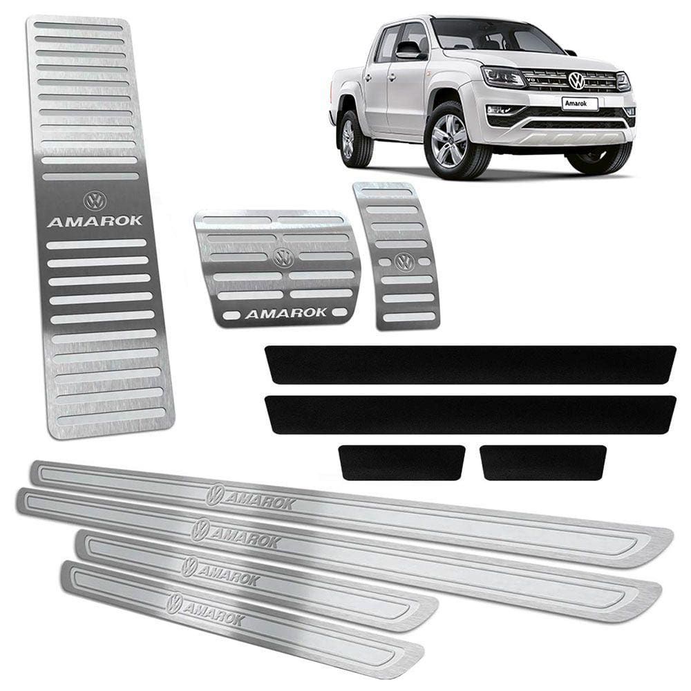 Soleira Pedaleira Descanso Amarok 11 19 Auto Prata AR Vinil