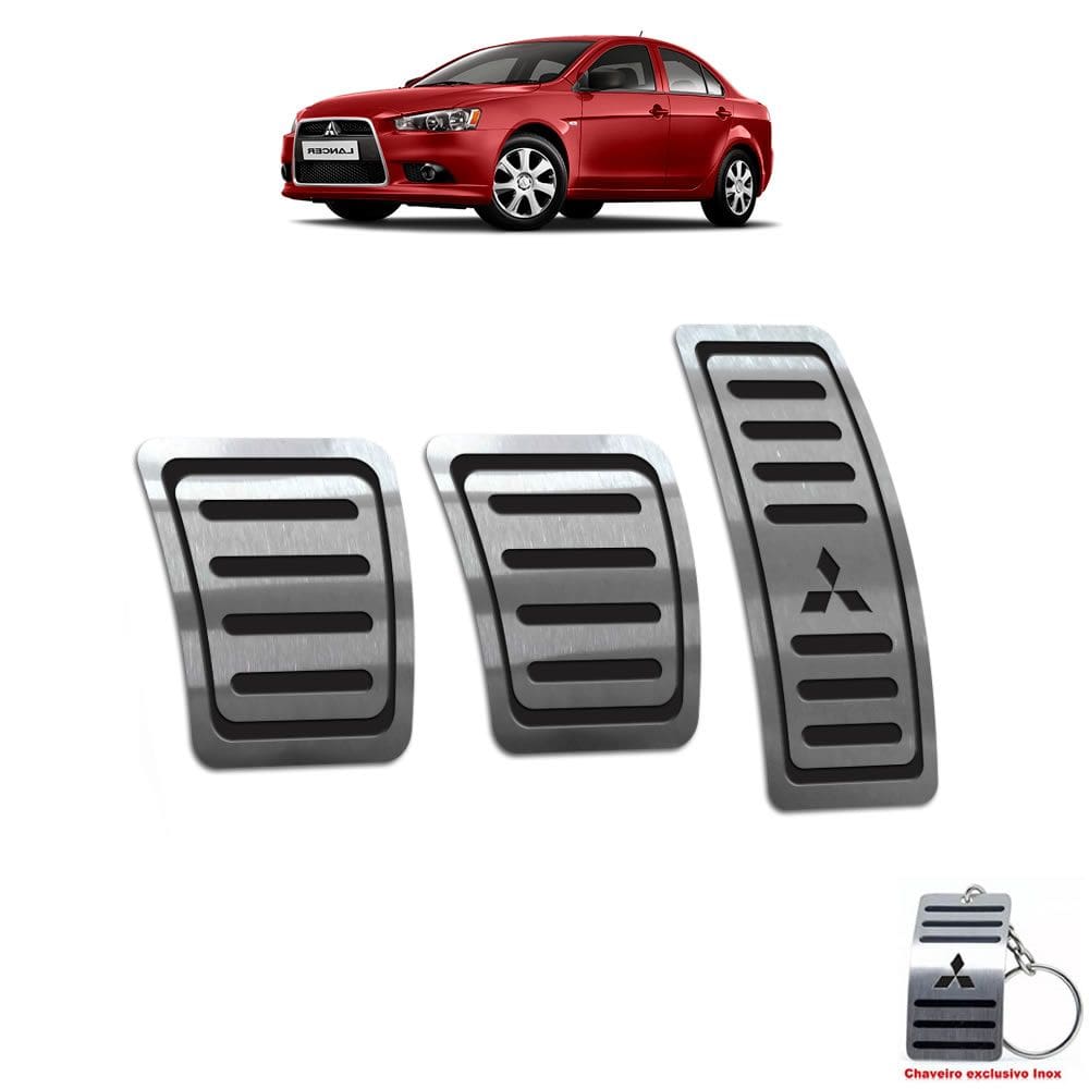 Pedaleira Em Aço Inox Lancer 2007/2019 Manual Preto