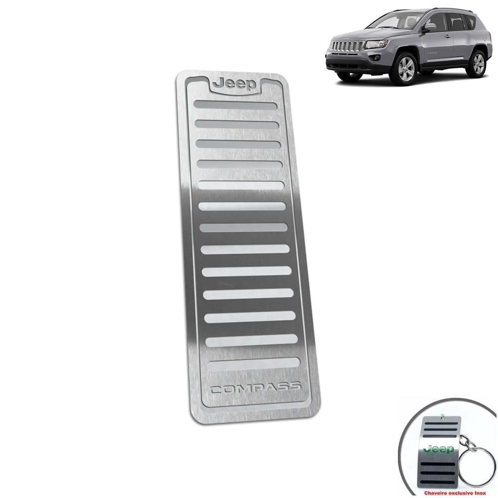 Descanso de Pé Aço Inox Jeep Compass 2012 A 2015 Prata