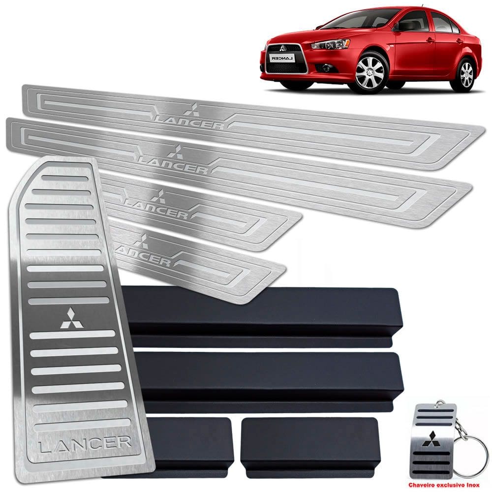 Soleira Com Descanso Lancer 2007/2019 Prata Baixo Relevo