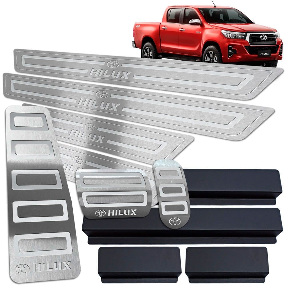 Soleira Pedaleira Descanso Hilux 2016 A 2019 Prata Baixo R.