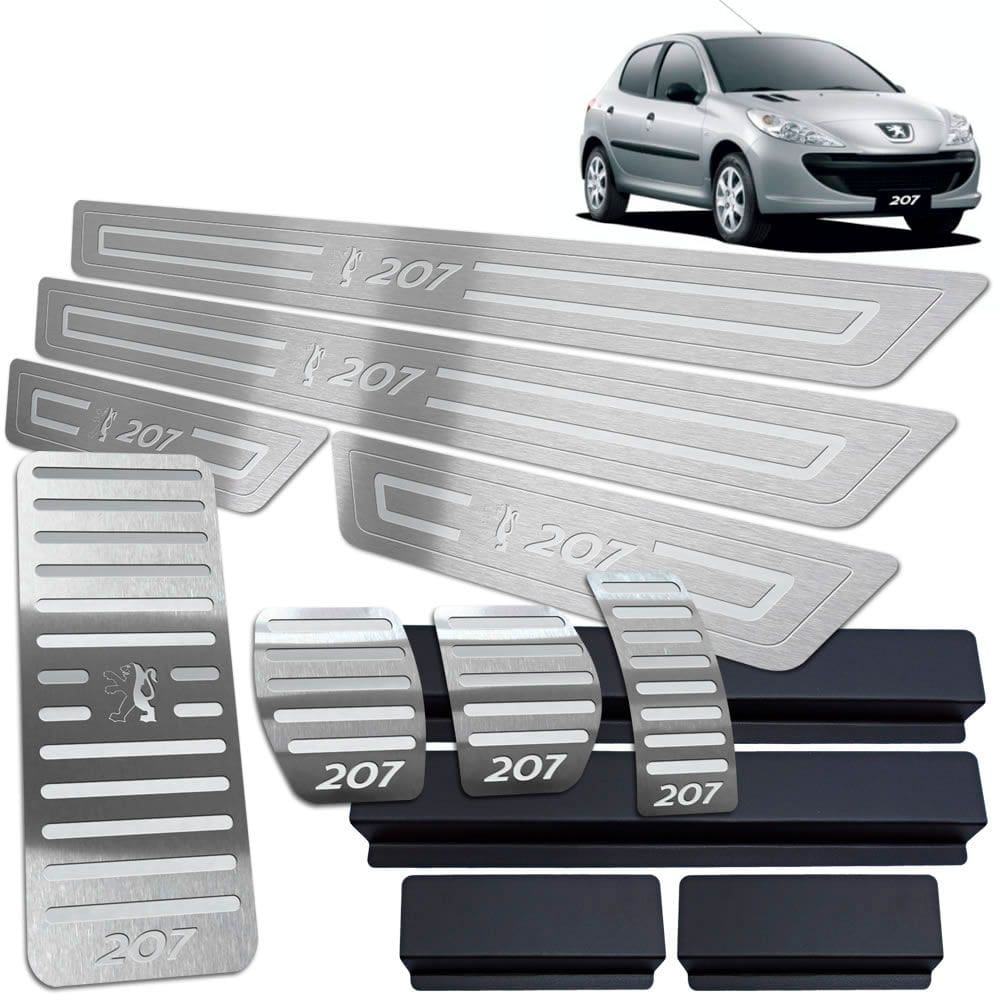 Soleira Pedaleira Descanso Peugeot 207 2009 A 2015 Prata BR