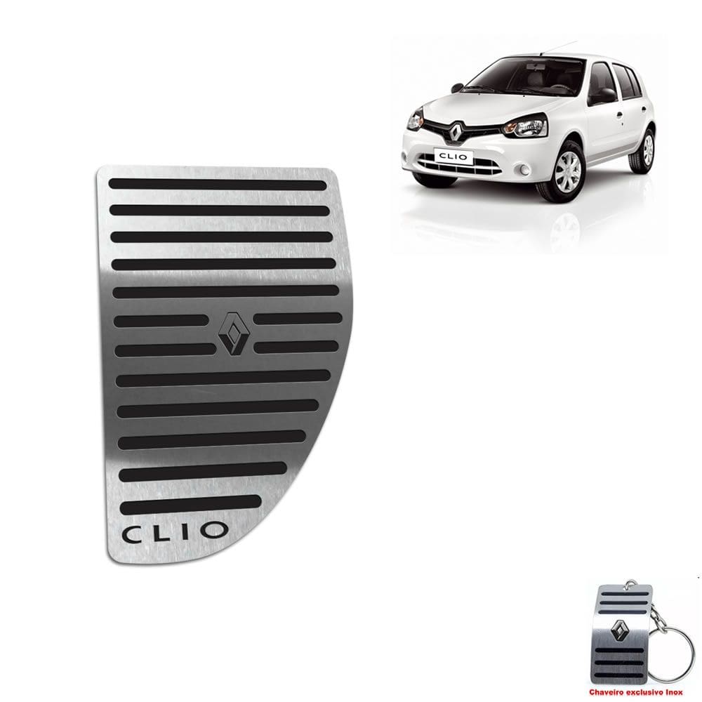 Descanso De Pé Em Aço Inox Renault Clio 2013/2019 Preto