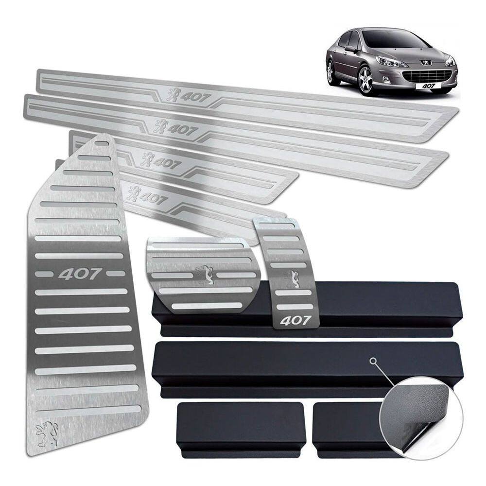 Soleira Pedaleira Descanso Peugeot 407 2005 A 2009 Prata AR