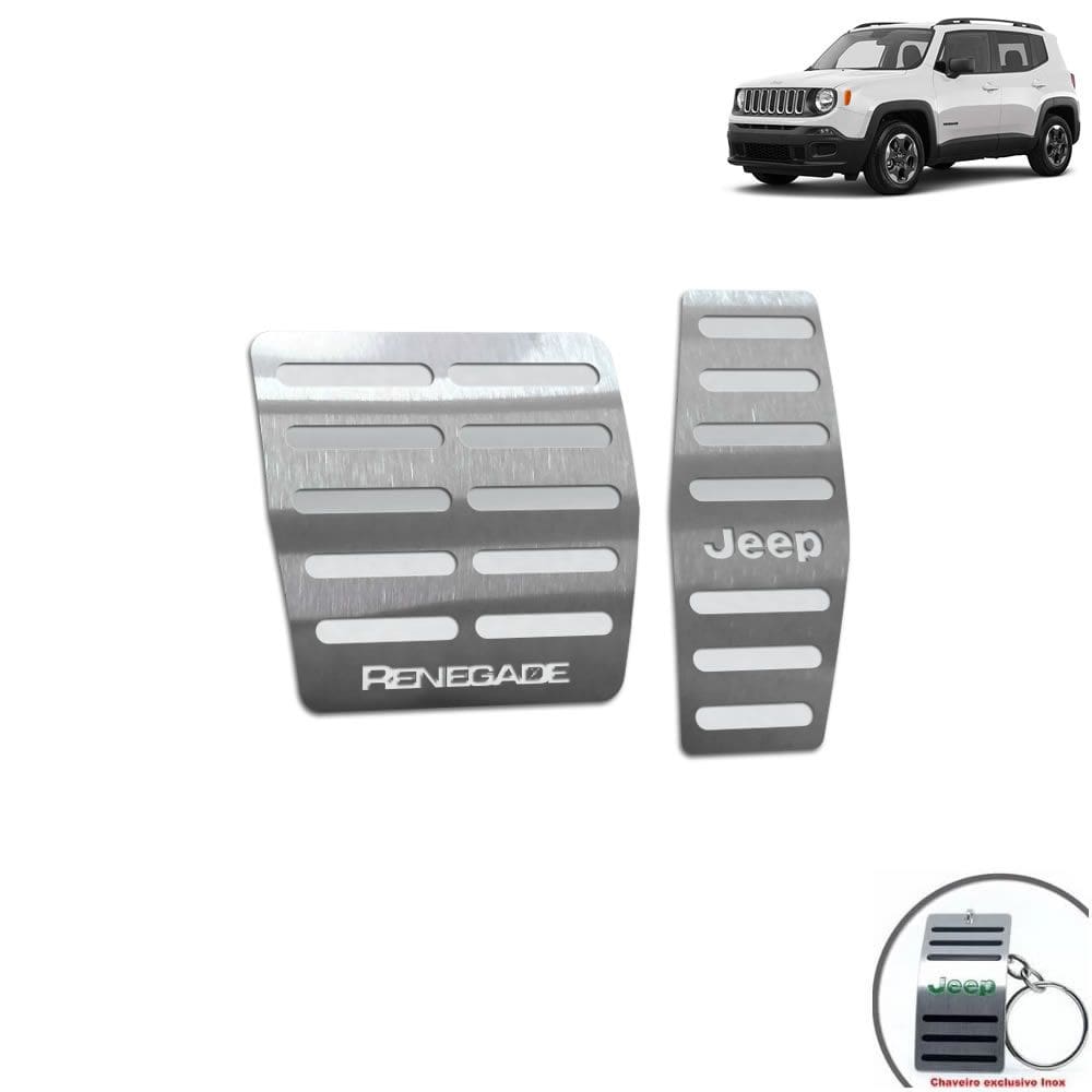 Pedaleiras Em Aço Inox Jeep Renegade Automático Prata