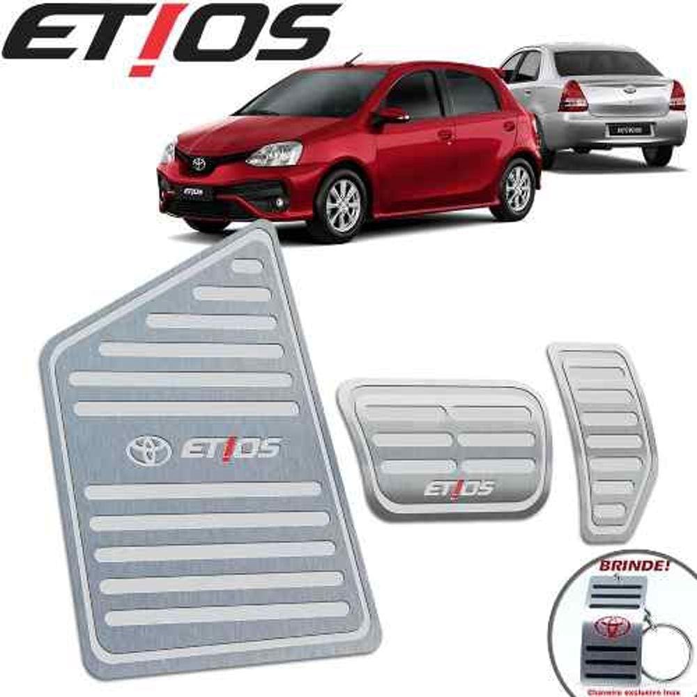 Pedaleiras + Descanso Toyota Etios 13 A 19 Automático Prata