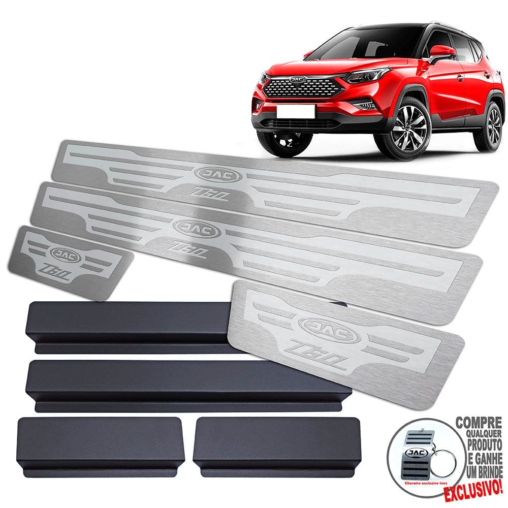 Soleira De Porta Em Aço Inox Jac T60 Prata Alto Relevo