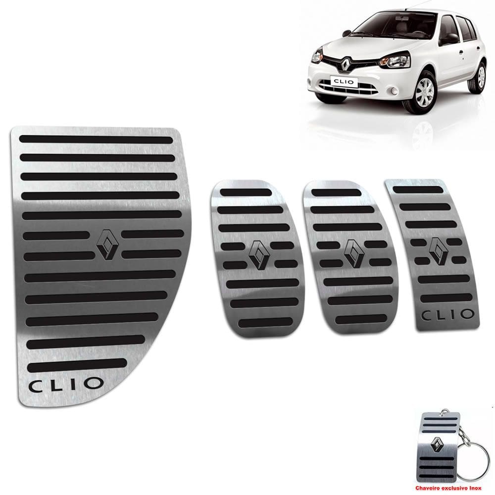 Pedaleira Com Descanso Em Inox Renault Clio 2013/2019 Preto