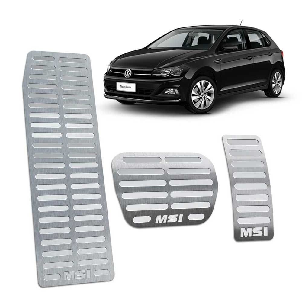 Pedaleiras + Descanso Polo Msi 2018 2019 Automático Prata