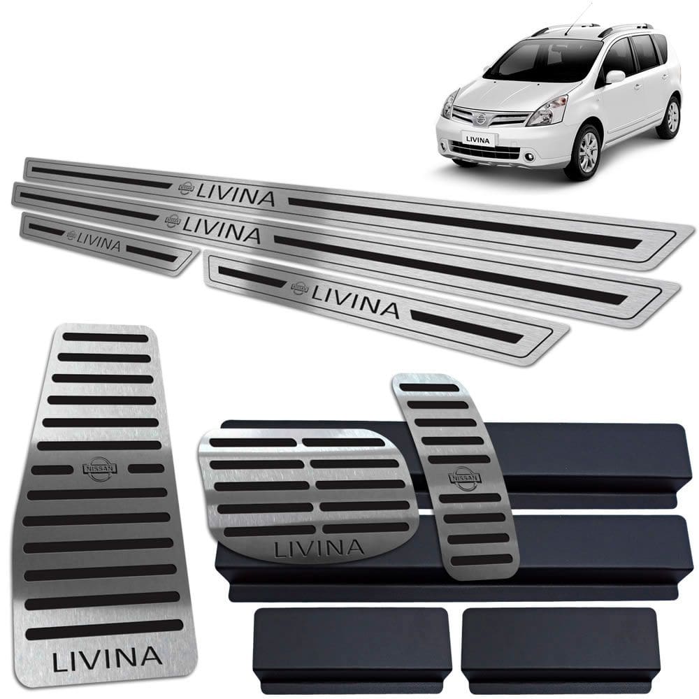 Soleira Pedaleira Descanso Livina 2010/2014 Preto BR Auto