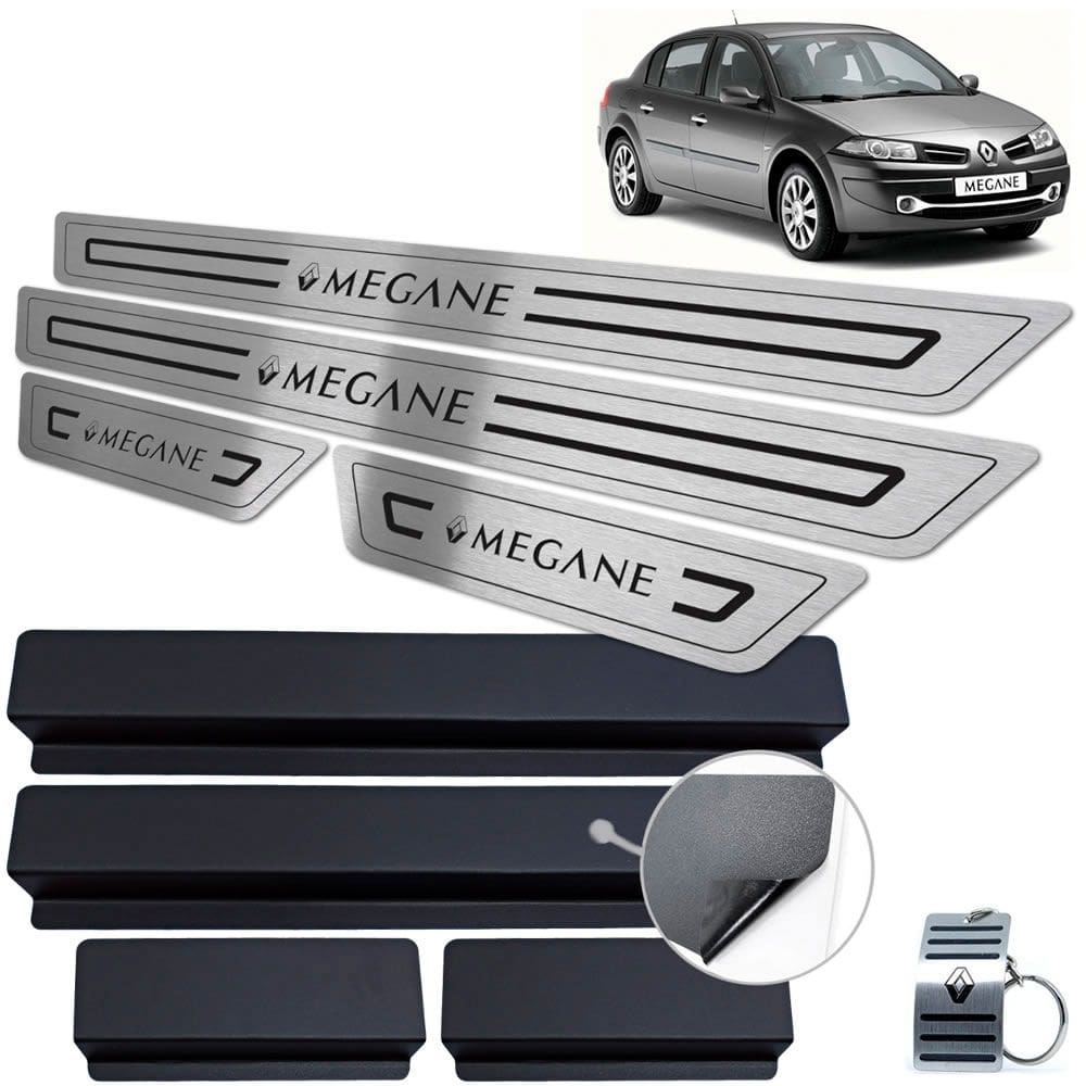 Soleiras Renault Megane 2006 A 2011 Preto Baixo Relevo