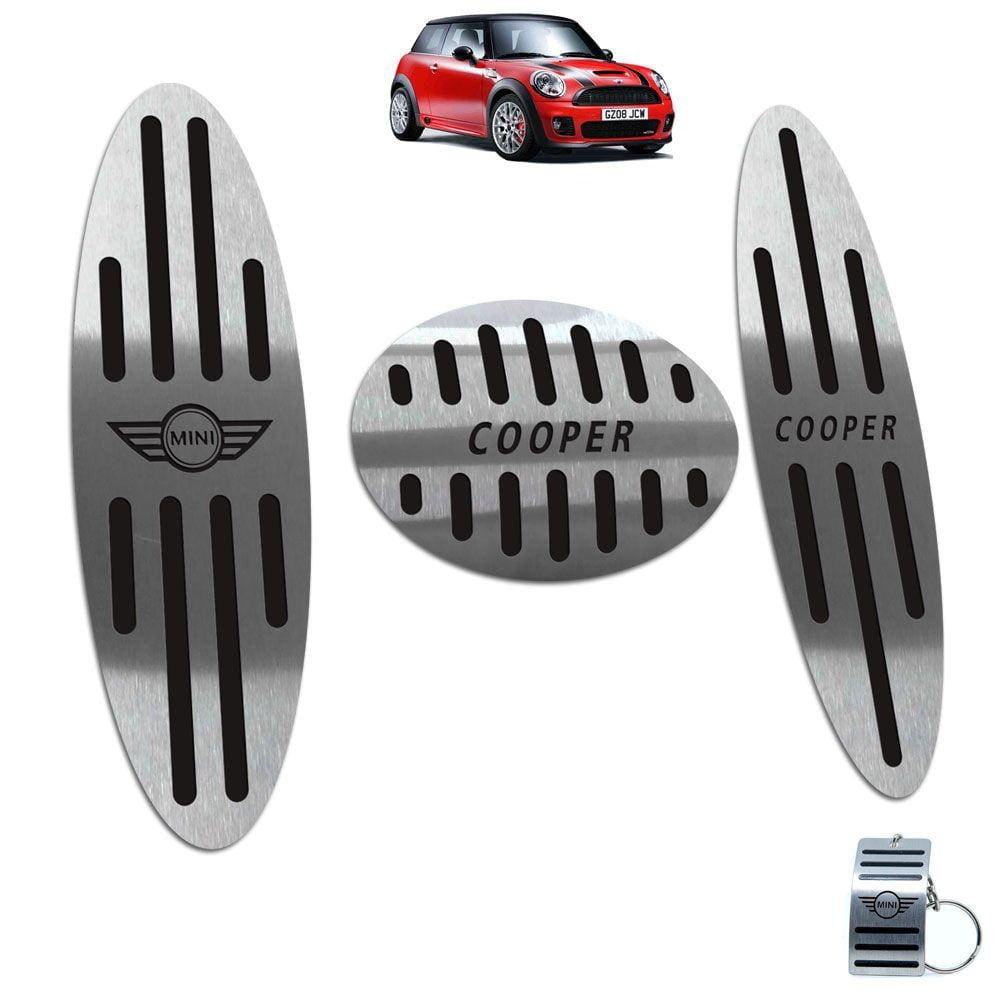 Descanso + Pedaleira Automático Aço Inox Mini Cooper Preto