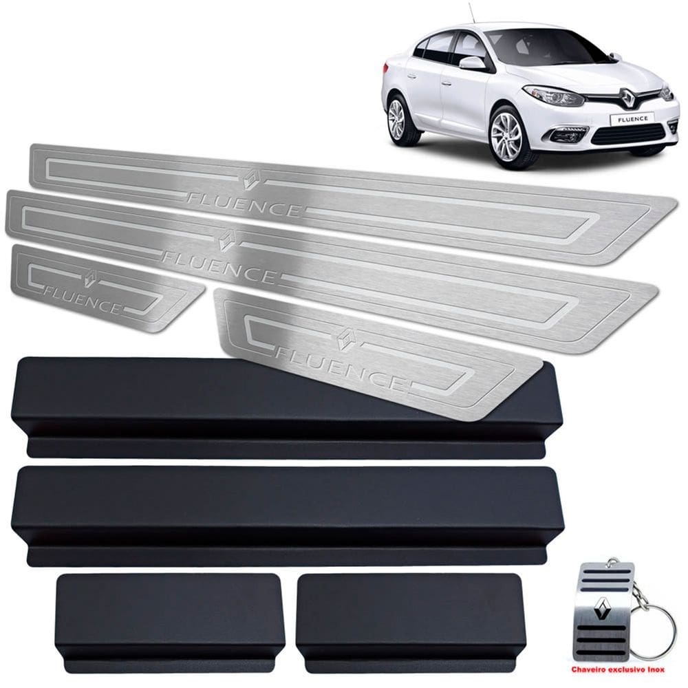 Soleiras Renault Fluence 2011/2019 Prata Baixo Relevo