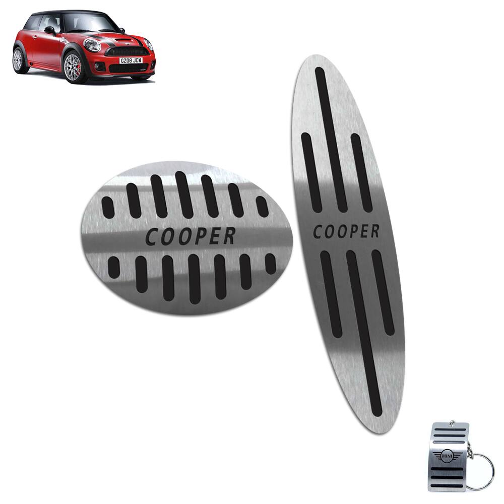 Pedaleira Automático Em Aço Inox Mini Cooper Preto
