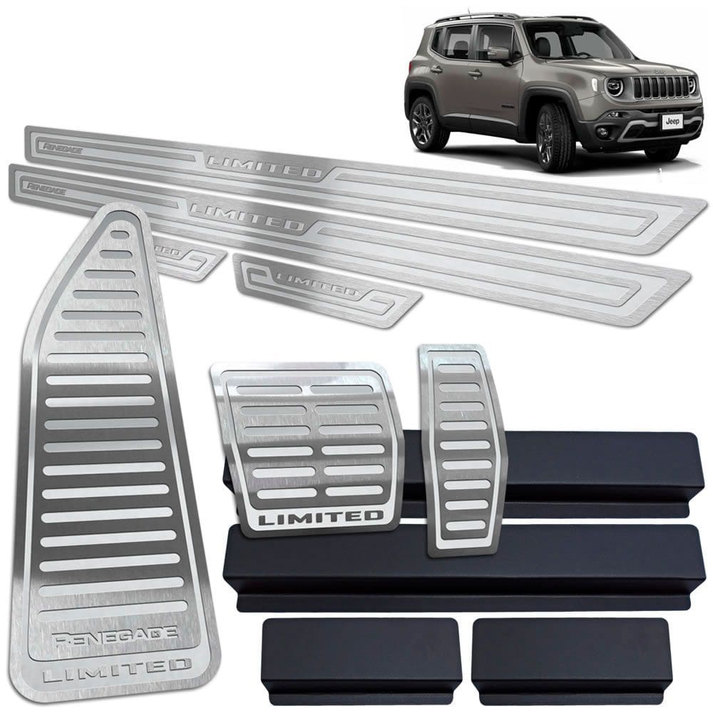 Descanso Pedaleira Soleira Jeep Renegade Limited Prata