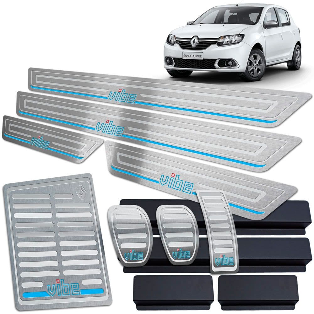 Descanso Pedaleira Soleira Sandero Vibe 2018 2019 Prata BR