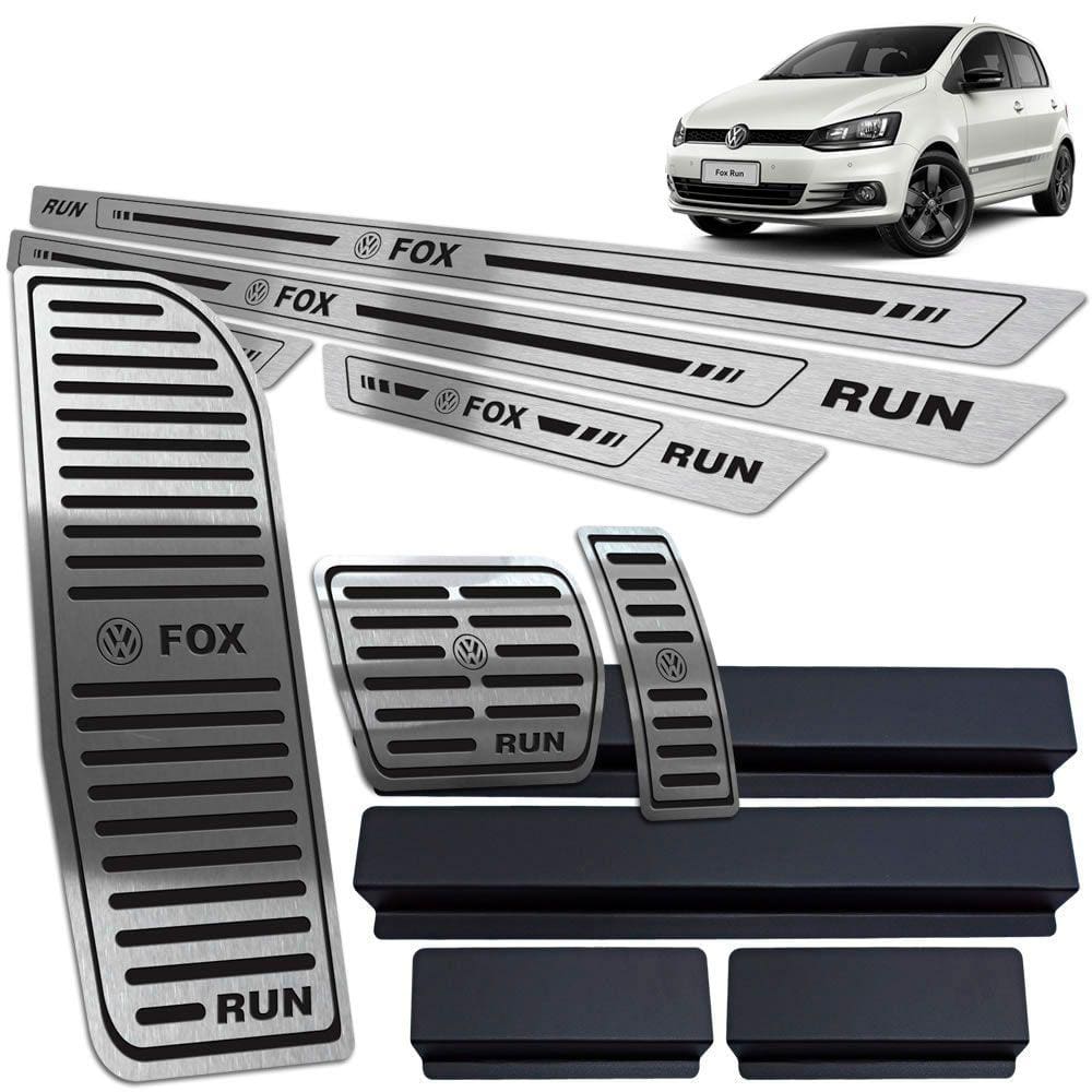 Soleira Pedaleira Auto Descanso Fox Run 2016 a 2017 Preto BR
