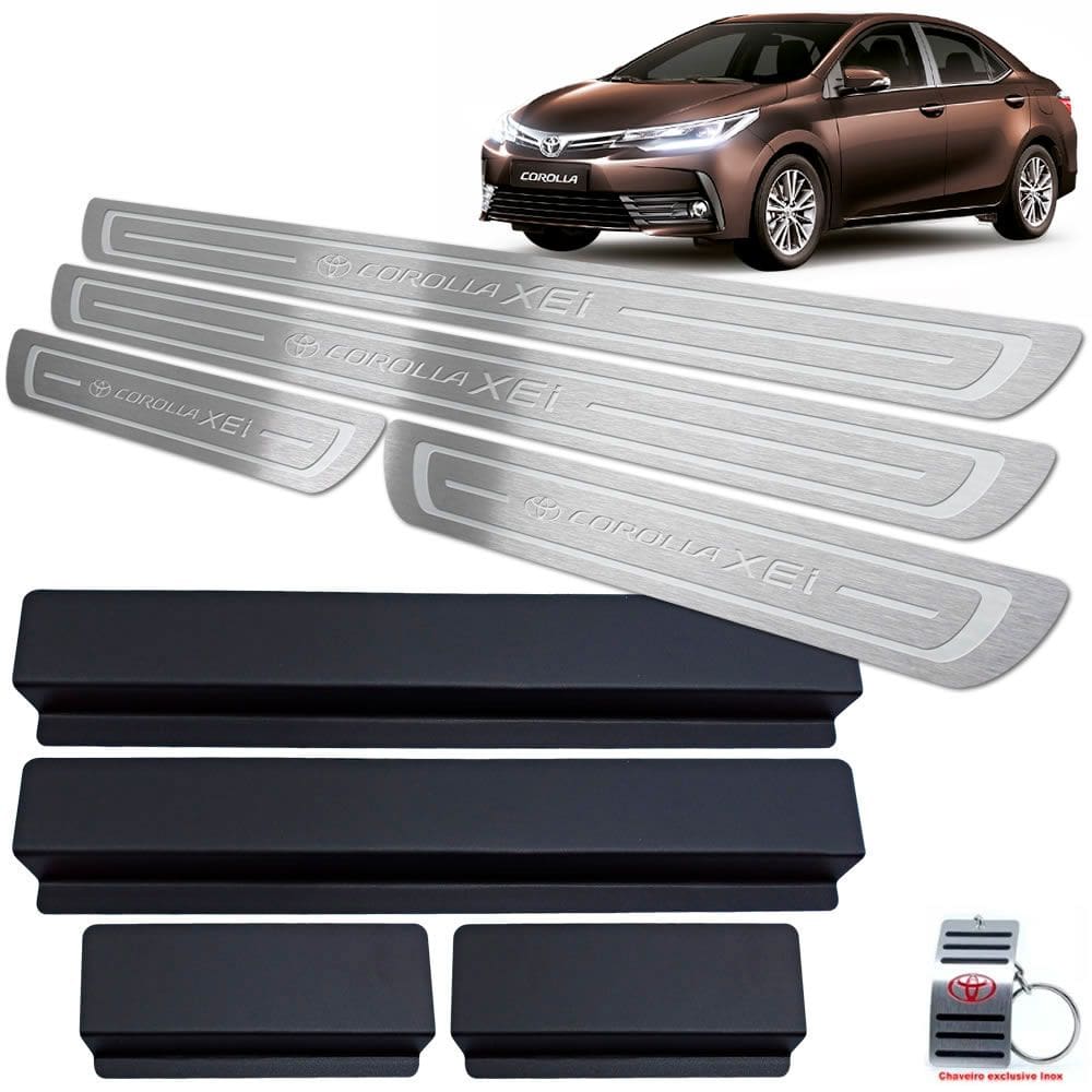 Soleiras Toyota Corolla Xei 2014/2019 Prata Baixo Relevo