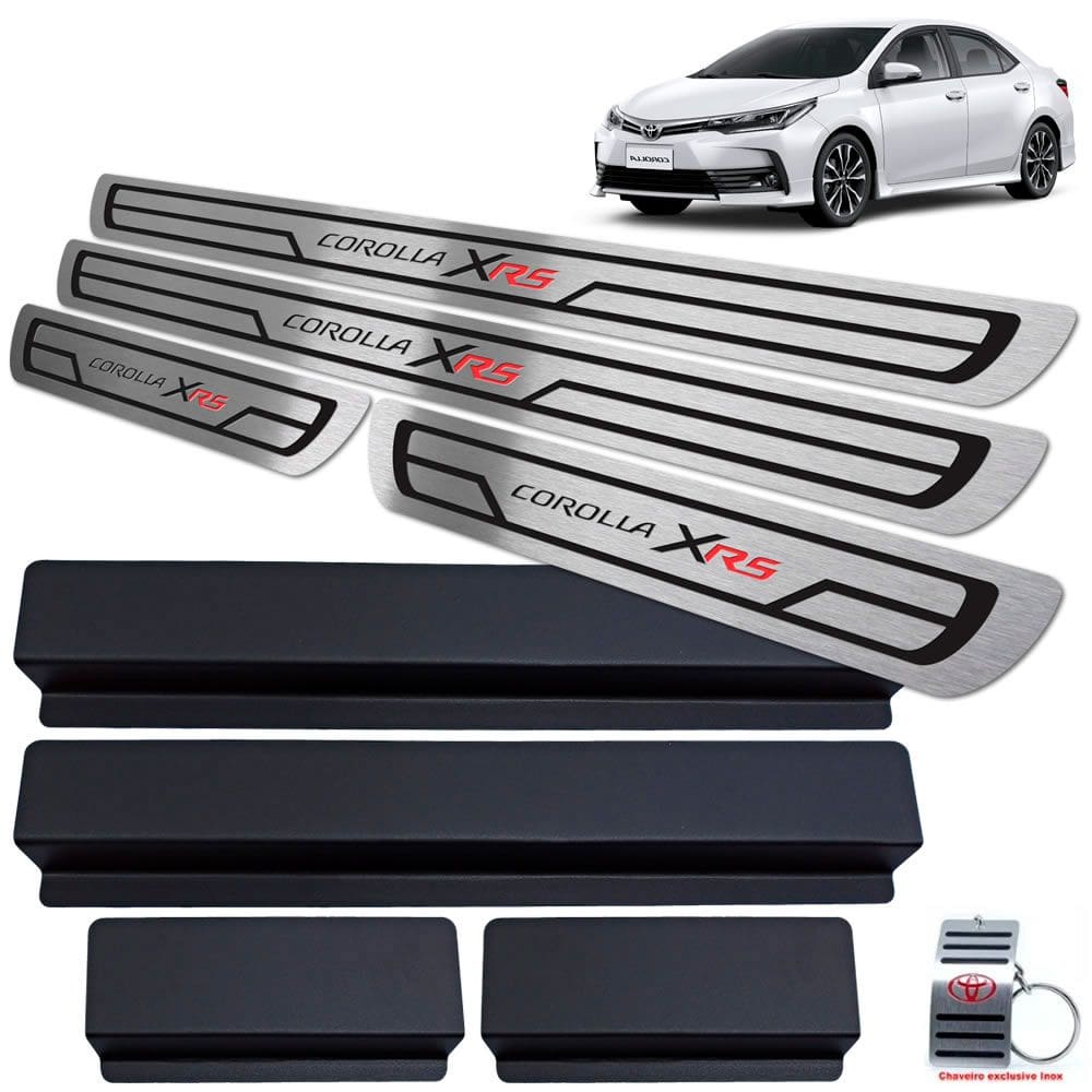 Soleiras Toyota Corolla Xrs 2014 A 2019 Preto Baixo Relevo