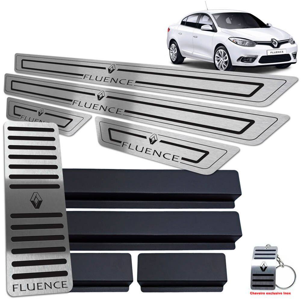 Soleiras Com Descanso Fluence 2011/2019 Preto Baixo Relevo