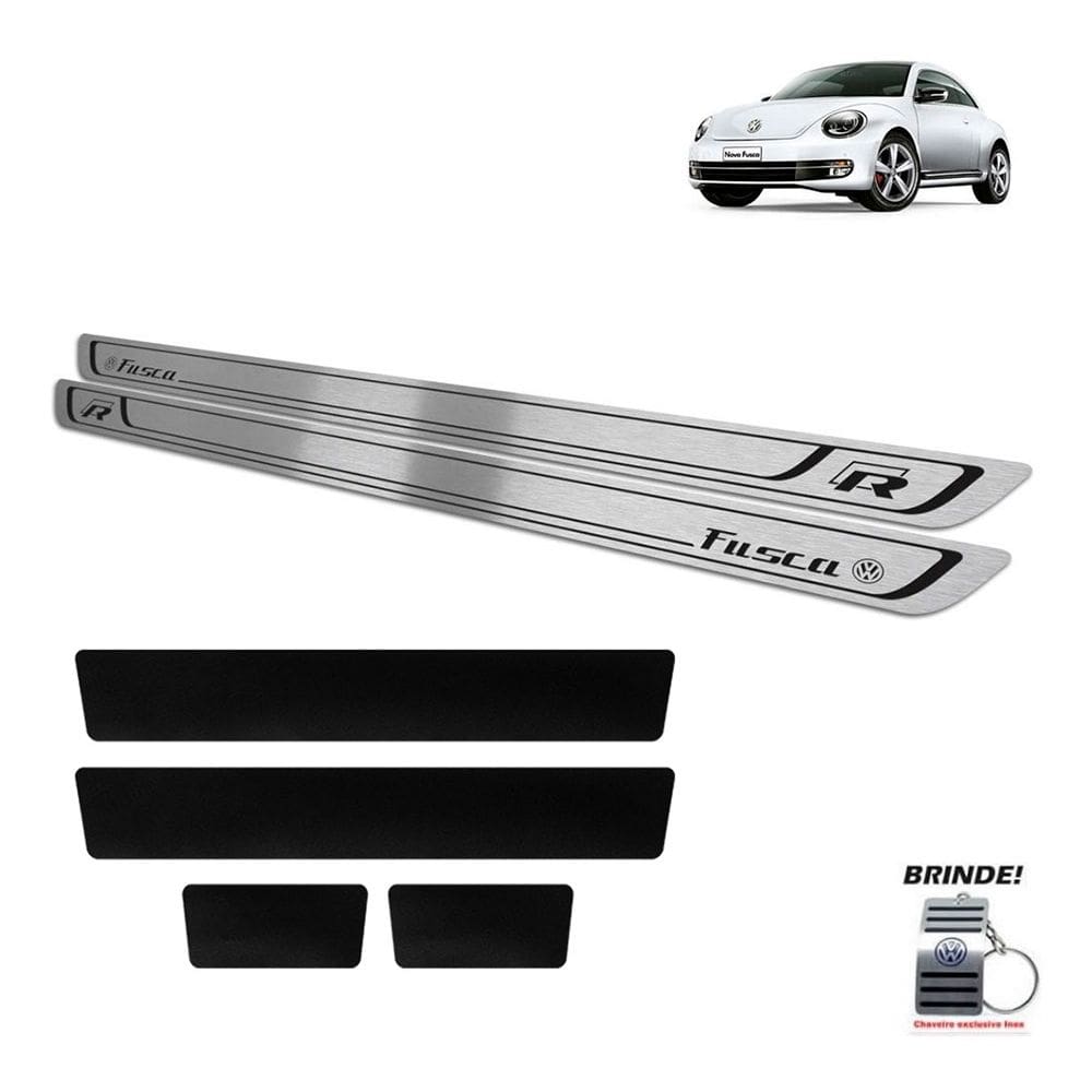 Soleiras Preto Baixo Relevo + Vinil Fusca R-line 2 Portas