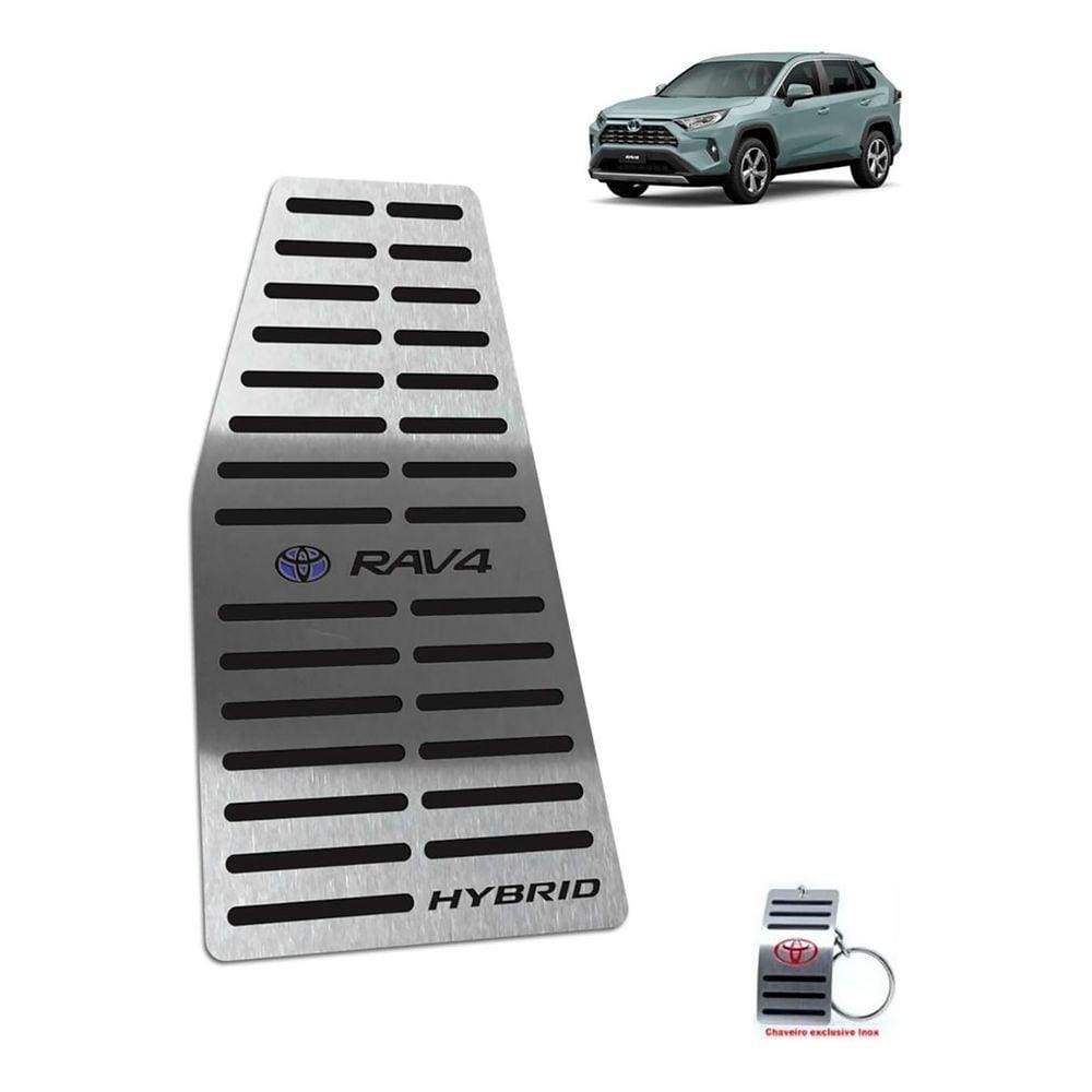 Descanso De Pé Em Aço Inox Rav4 Hybrid 2020 Preto
