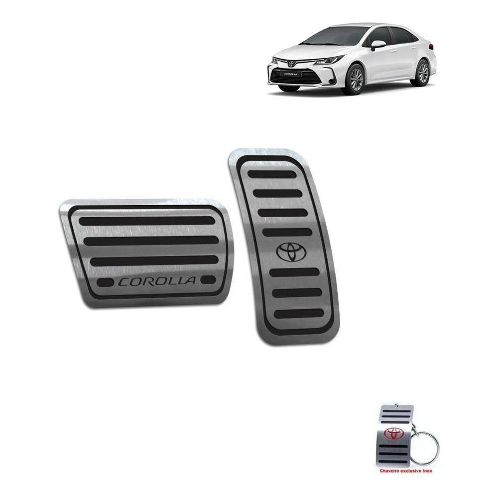 Pedaleira Automático Em Aço Inox Toyota Corolla 2020 Preto
