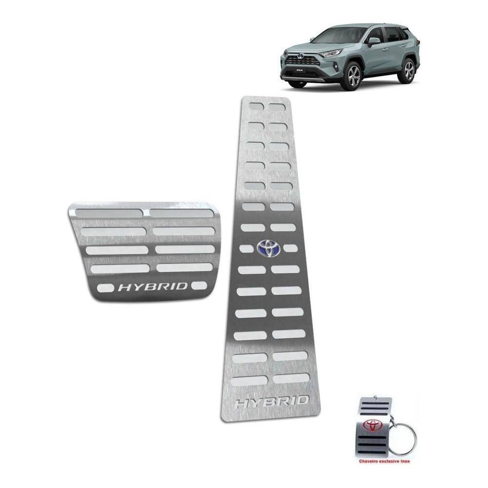 Pedaleira Automático Em Aço Inox Rav4 Hybrid 2020 Prata