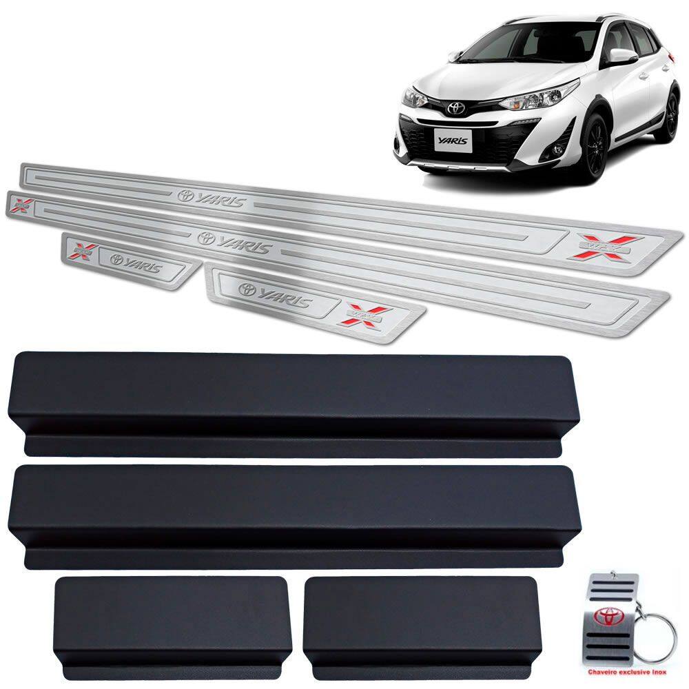 Soleira Toyota Yaris X-Way 2018 A 2020 Prata Alto Relevo