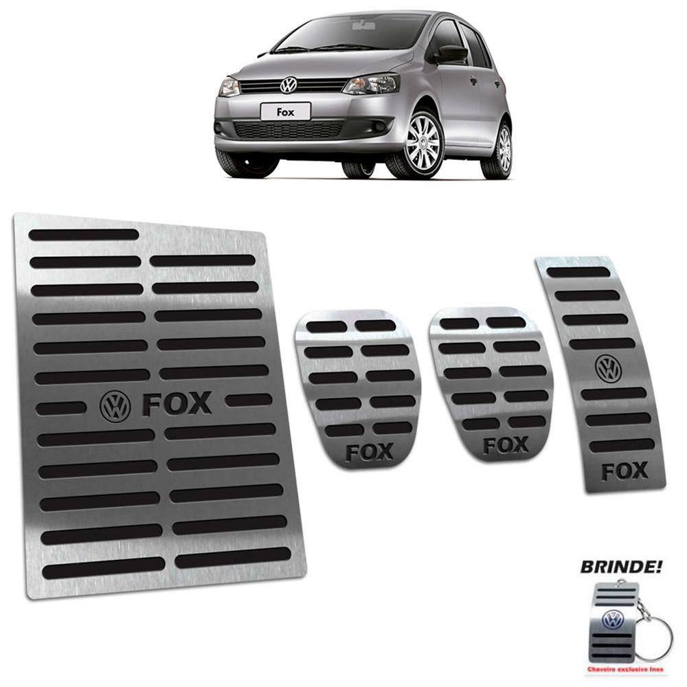 Kit Pedaleira + Descanso Volkswagen Fox 2004 A 2013 Preto