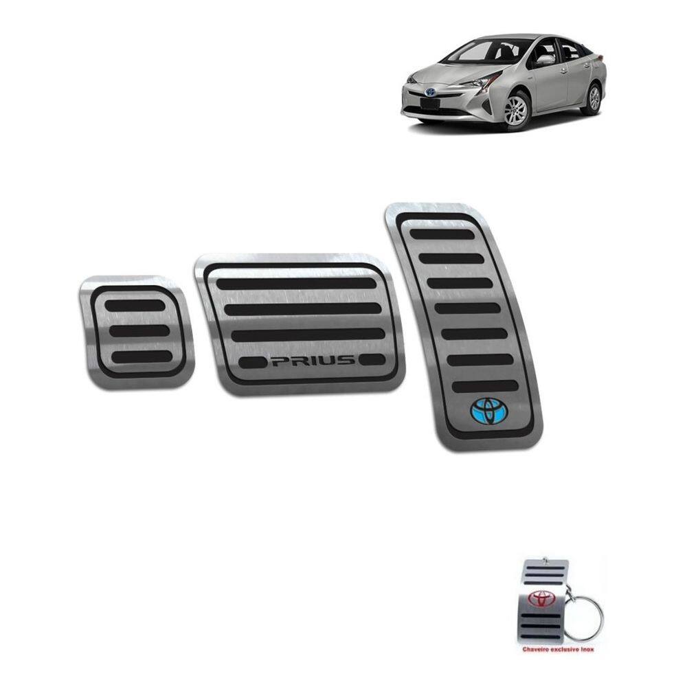 Pedaleiras Em Inox Toyota Prius 2016 A 2020 Automático Preto